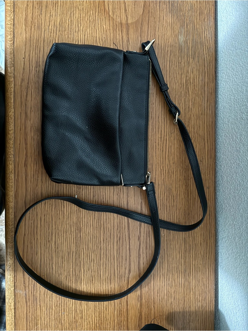 a new day Black Pebbled Crossbody Shoulder Bag